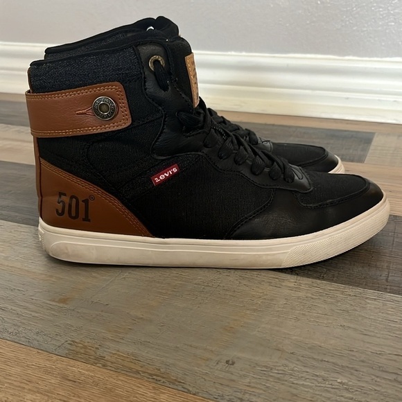 Levis Men's Jeffrey Hi 501 Core Sneaker Men’s 10M Black Tan - Picture 9 of 10